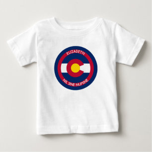 Colorado The Centennial State Personalised Flag Baby T-Shirt