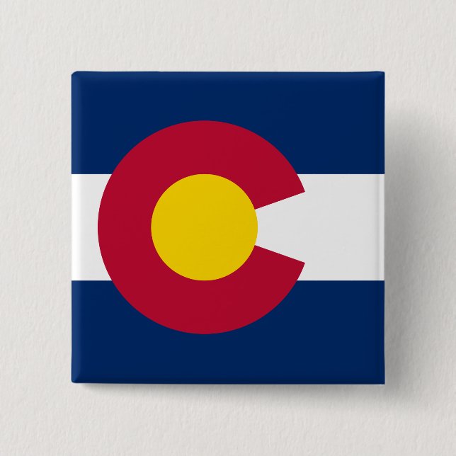 Colorado: The Centennial US State Flag 15 Cm Square Badge (Front)
