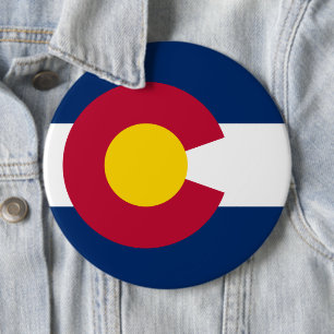 Colorado: The Centennial US State Flag 6 Cm Round Badge