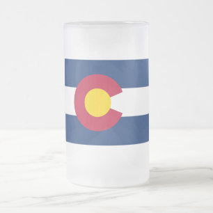 Colorado: The Centennial US State Flag Frosted Glass Beer Mug