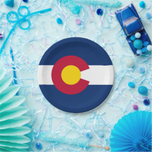 Colorado: The Centennial US State Flag Paper Plate