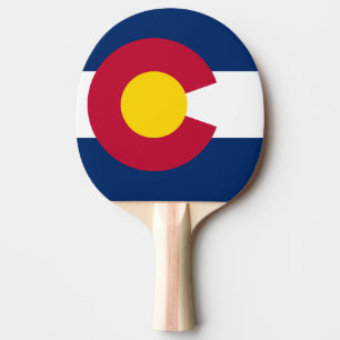 Colorado: The Centennial US State Flag Ping Pong Paddle