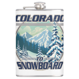 Colorado To Snowboard Hip Flask