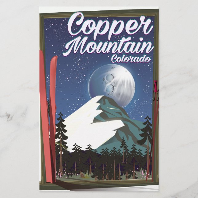 Colorado travel poster Copper Mountain Stationery (Front)