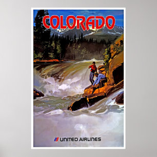 Colorado Travel Poster United Art River Fishing