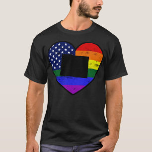 Colorado United States Gay Pride Flag Heart T-Shirt