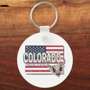 Colorado United States Retro State Map Vintage USA Key Ring