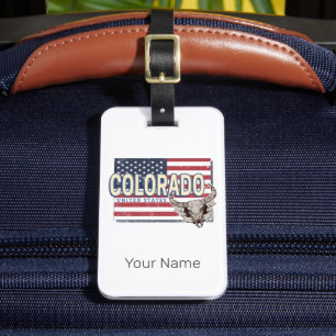 Colorado United States Retro State Map Vintage USA Luggage Tag