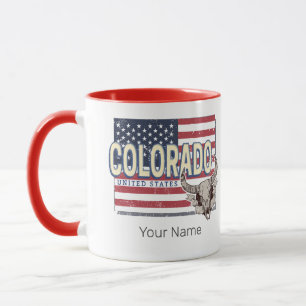 Colorado United States Retro State Map Vintage USA Mug