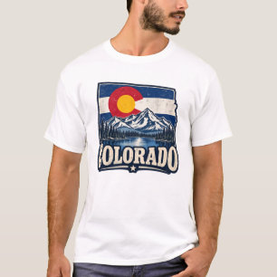 Colorado VIntage Flag Mountains T-Shirt