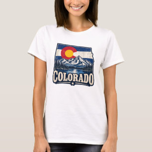 Colorado VIntage Flag Mountains T-Shirt