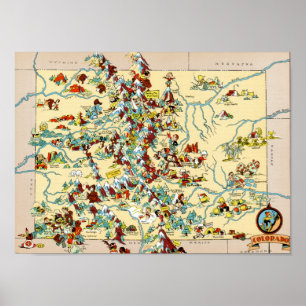Colorado Vintage Map Poster