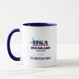 Colorado Virginia USA 1876 Blue Star Personalised Mug