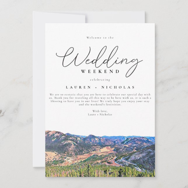 Colorado Wedding Weekend Welcome Itinerary Invitation (Front)