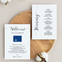 Colorado Wedding Welcome Letter Itinerary Card
