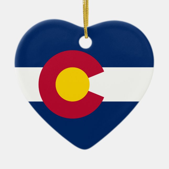 Colorado's Flag Ceramic Tree Decoration (Front)