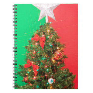 colorblock christmas tree spiral notebook