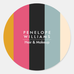 Colorblock Grdiente Stripes Palette Colours Classic Round Sticker