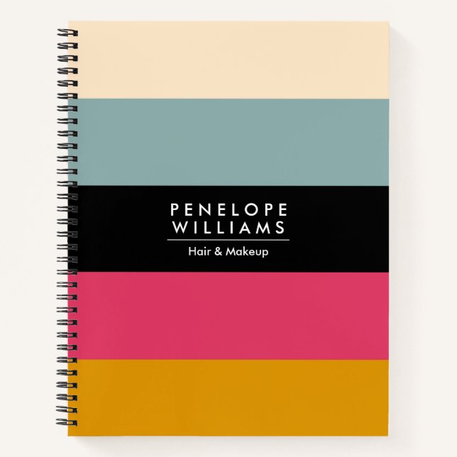 Colorblock Grdiente Stripes Palette Colours Notebook (Front)