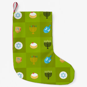 colorblock green hanukkah small christmas stocking