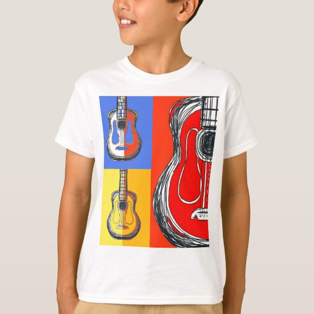 Colorblock Guitars Kids T-Shirt (Front)