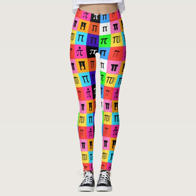 colorblock happy pi day leggings (Front)