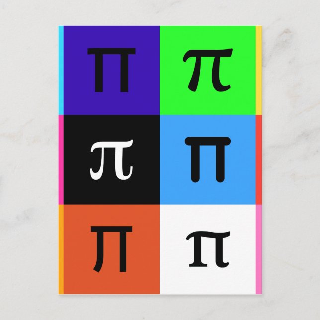 colorblock happy pi day postcard (Front)