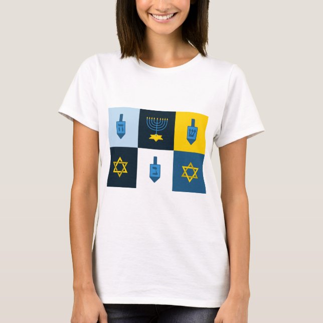 colorblock hebrew hanukkah T-Shirt (Front)