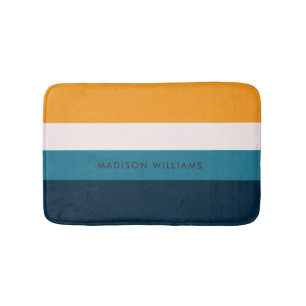 Colorblock Horizontal Stripe Minimalist Bath Mat