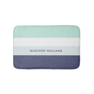 Colorblock Horizontal Stripe Minimalist Bath Mat