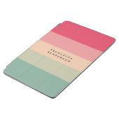 Colorblock Horizontal Stripe Pink & Green Monogram iPad Air Cover (Side)