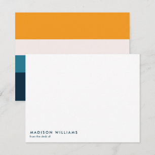 Colorblock Horizontal Stripe Trendy Modern Note C Card