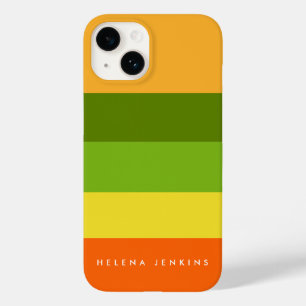 Colorblock Horizontal Striped Colourful Monogram Case-Mate iPhone 14 Case