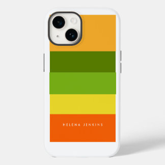 Colorblock Horizontal Striped Colourful Monogram iPhone 14 Case
