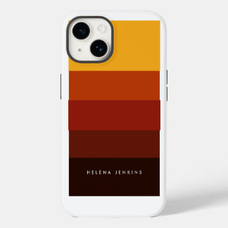Colorblock Horizontal Striped Colourful Monogram iPhone 14 Case