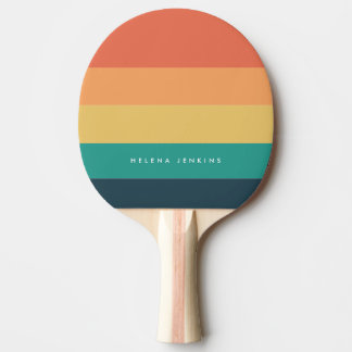 Colorblock Horizontal Striped Colourful Monogram Ping Pong Paddle