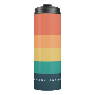 Colorblock Horizontal Striped Colourful Monogram Thermal Tumbler
