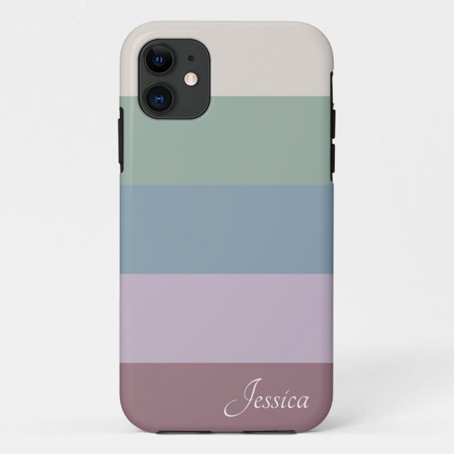 Colorblock Horizontal Stripes Monogram Case-Mate iPhone Case (Back)