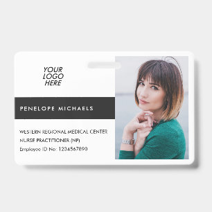 Colorblock Identification Badge Photo and Logo ID Badge