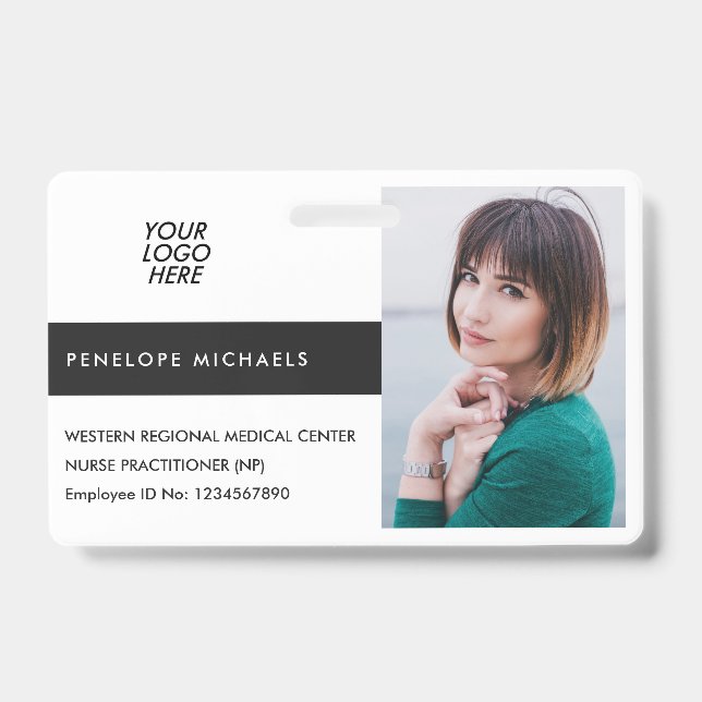 Colorblock Identification Badge Photo and Logo ID Badge (Front)