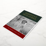 Colorblock Photo<br><div class="desc">Modern Holiday Minimalist | Colorblock Photo Foil Holiday Card. Features,  black and white photo filter.</div>