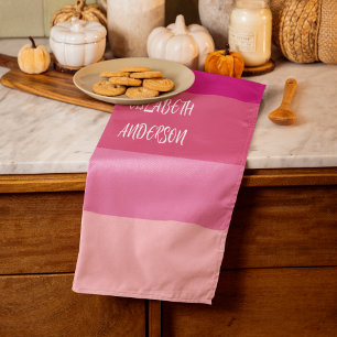 Colorblock Pink Horizontal Stripe Tea Towel