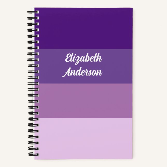 Colorblock Purple Horizontal Stripe Notebook (Front)