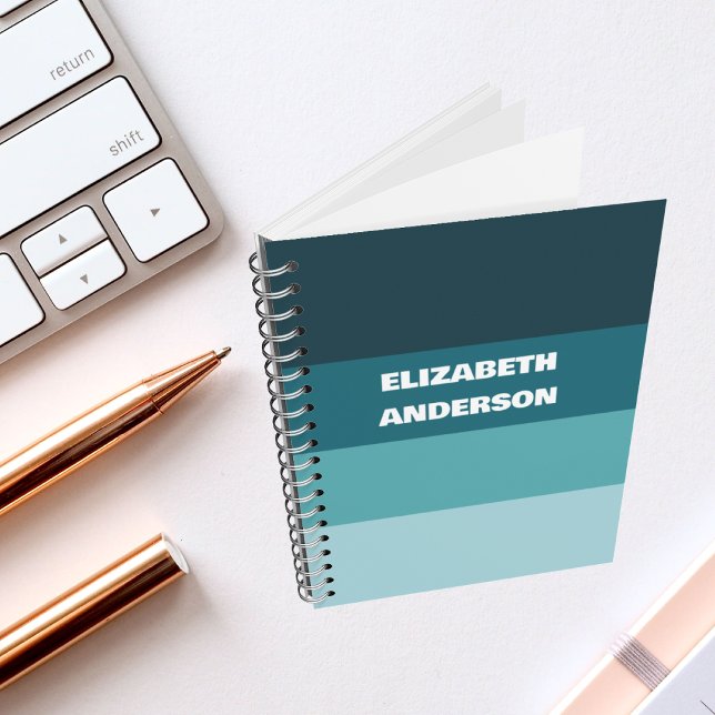 Colorblock Teal Horizontal Stripe Notebook (Creator Uploaded)