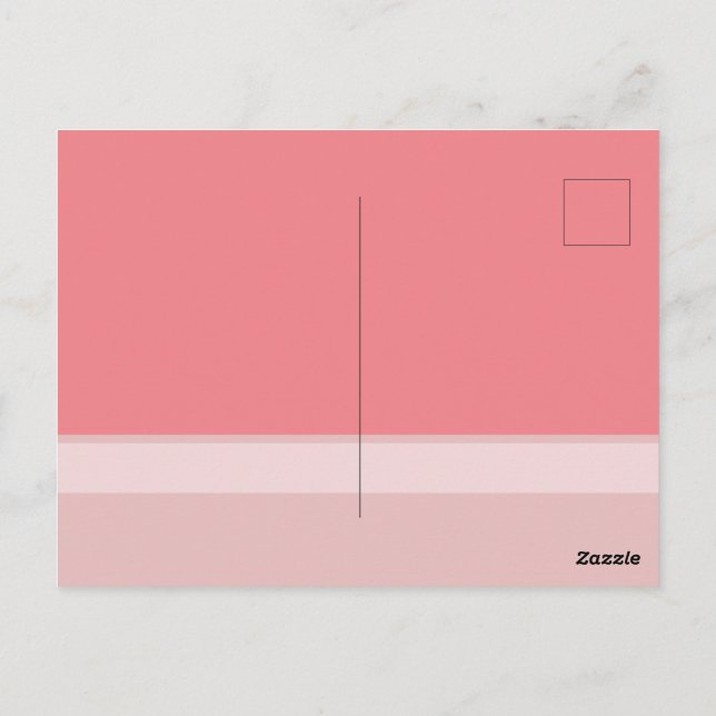 Colorblock Three Tone Pink  Save the Dates  Postca Postcard (Back)
