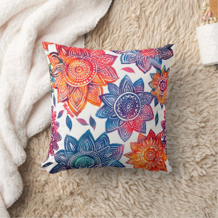 Colorburst Mandala Garden – Vibrant Boho Gift Cushion