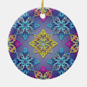 Colorburst Snowflakes — Modern Christmas Design Ceramic Tree Decoration