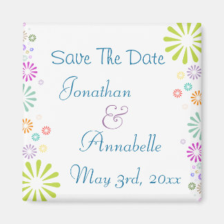 Colorbursts Save The Date Personalised Magnet