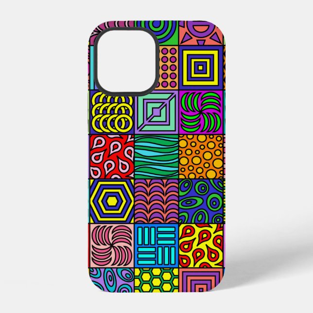 Colorbust Squares Iphone 12 Case (Back)