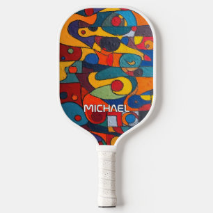 Colorcube 1 Colourful Cubism  Pickleball Paddle